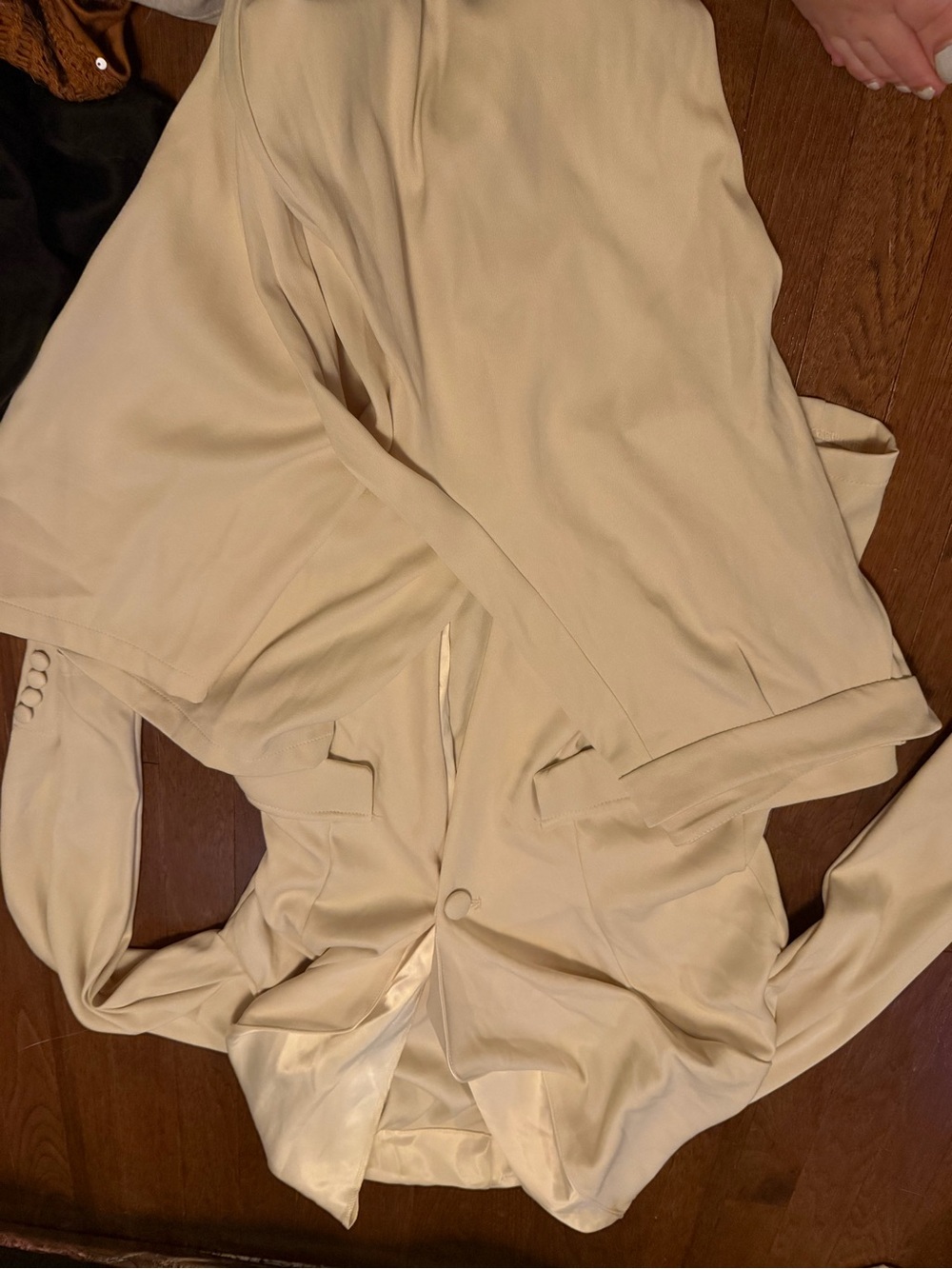 Amazon Women's Cream Tailored Blazer - Single Button Suit Jacket with pants